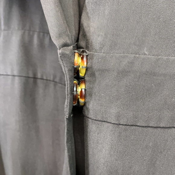 Soft Surroundings Quintessa Dress Small Brown Tencel Maxi LS Wrap V-Neck B84 - Picture 6 of 16